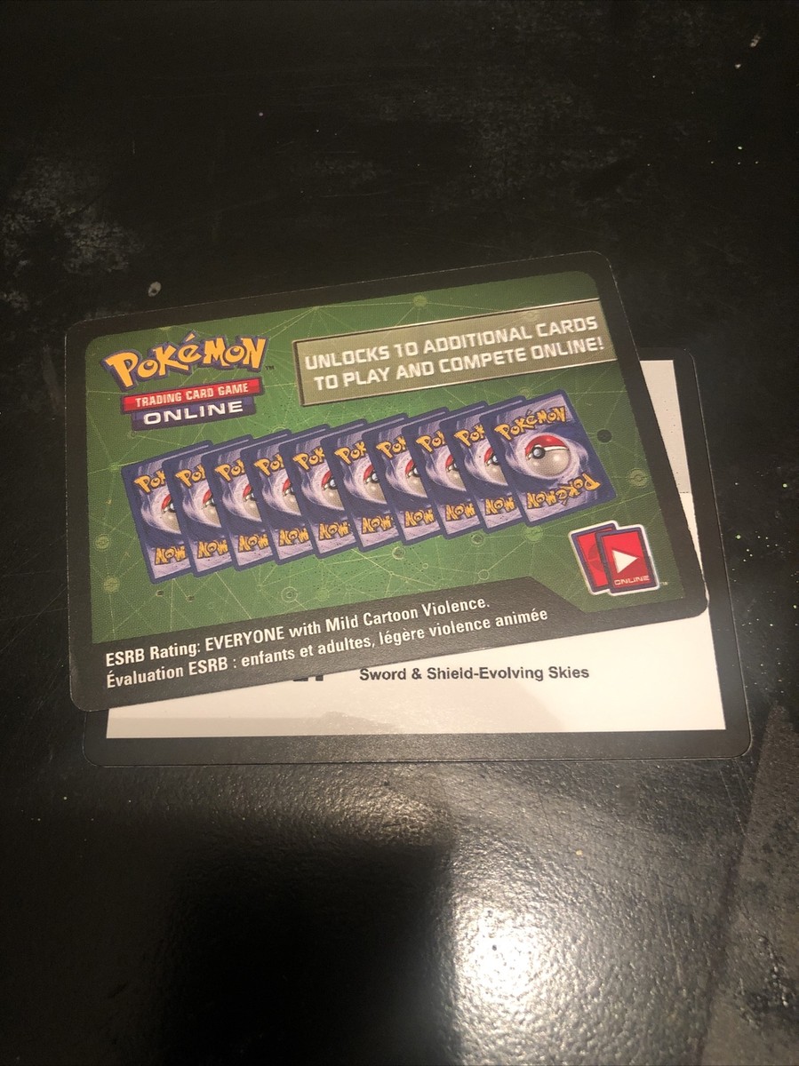 Pokemon TCG Online Code - 2 SWSH Evolving Skies Code Cards - Unused -  Messaged