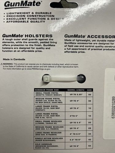 Uncle Mikes Gunmate Nylon Medium Revolver Hip Holster 4 In Black 21028 - Bild 2 von 2