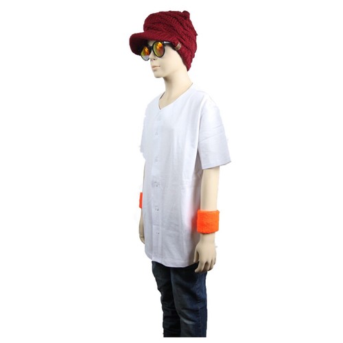 Kid's Plain T-Shirt Baseball Raglan Jersey Button Tee Boy Girl Junior Youth Team - Picture 24 of 24