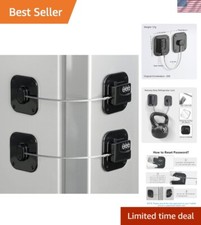 Secure Your Food: Easy Install Heavy-Duty Refrigerator Combination Lock - 2 Pack