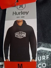 Hurley Men's Fleece Logo Warm Soft Pullover Hoodie Sweatshirt Black Size M New