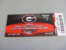 E. Kentucky Colonels vs Georgia Bulldogs (12-31-2010) Basketball Ticket Stub 