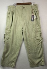 Tommy Hilfiger Cargo Pants Womens Size 16 Olive Green Boho Coastal Wear NWY 89
