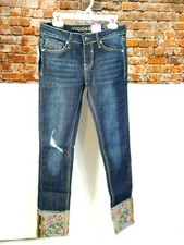Youth Girls Ankle Skinny Jeans Distressed VIGOSS Sz 10 Adjustable Waist 4B