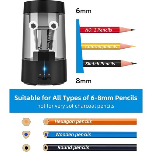 Automatic Electric Pencil Sharpener Rechargeable Hands-Free Home Office School - Picture 6 of 7