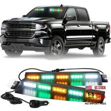 34 inch Amber Green Emergency Visor Strobe Lights 40 LED Warning Amber/Green