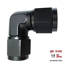 Low Profile Female to Female 6 AN Coupler Union 90 Degree 6AN Black