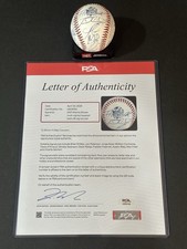 2021 World Series Atlanta Braves Team Signed Baseball 28 Autos Freeman + PSA COA