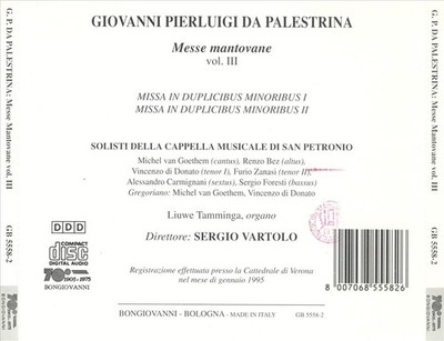 PALESTRINA: MESSE MANTOVANE, VOL. 3 NEW CD