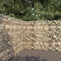 Gabionenwand Mit Abdeckung Stahl 300X50X200Cm Gabione Steinkorb Mauer Vidaxl