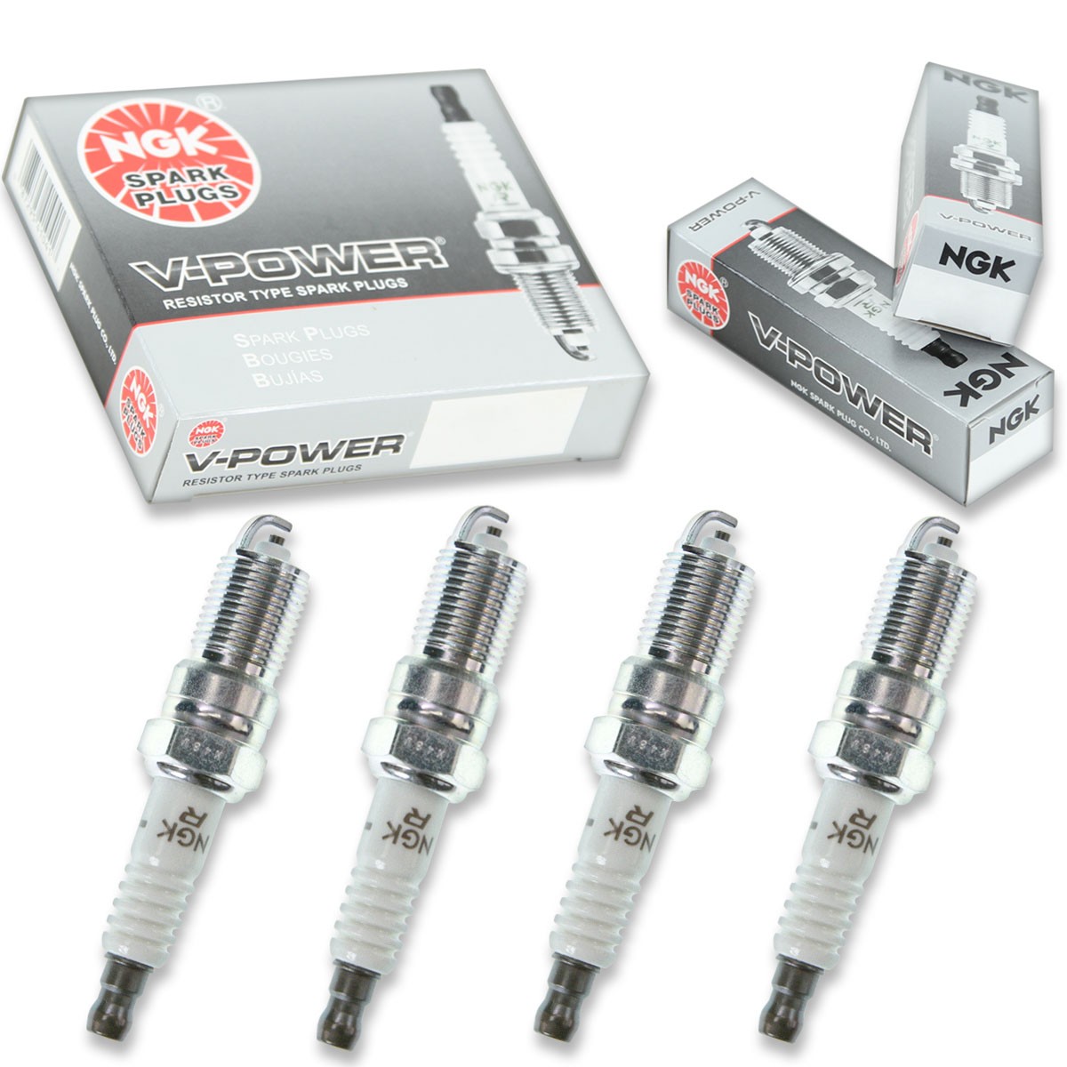 4 pcs NGK V-Power Spark Plugs for 2005 Ford Escape 2.3L L4 - Engine Kit Set gq