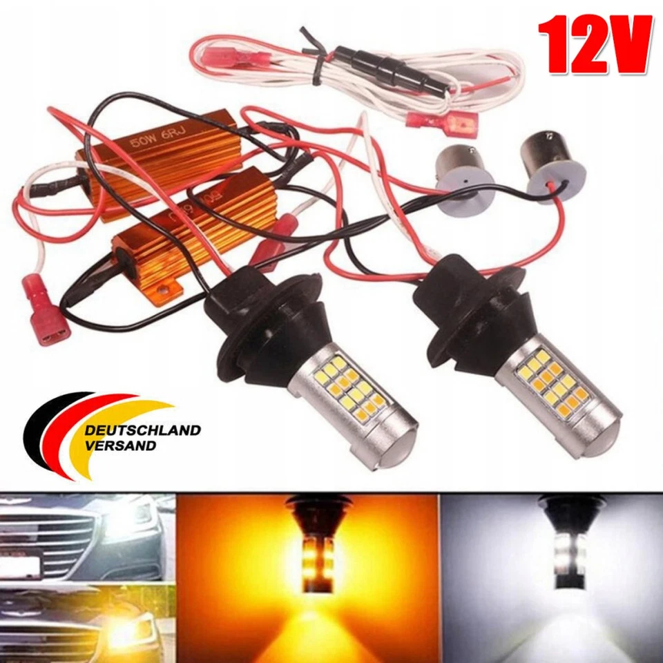 2X Auto LED Tagfahrlicht Blinker Tagfahrleuchten DRL Scheinwerfer Universal 12V - Bild 2 von 4