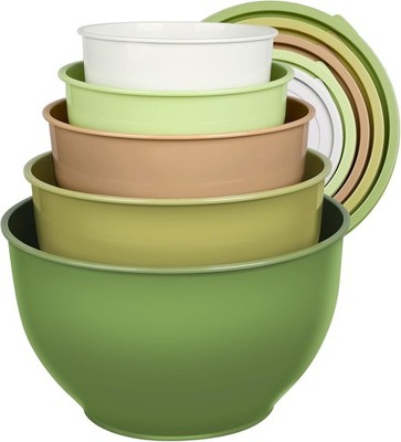 Greentainer Rührschüsseln Set mit Deckel, Salatschüssel aus Kunststoff, St