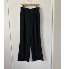 Zara Wide Leg Black Trouser Pants size Large