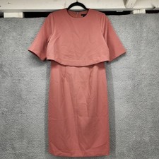 Ann Taylor Women Dusty Rose Popover Sheath Dress Sz 4 Short Sleeve Professional