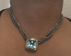 Authentic David YURMAN Yellow Gold Blue Topaz Multi Chain Necklace — photo 10