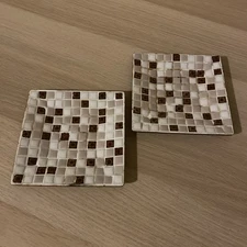 Mid-Century Modern Mosaic Tile Tray Georges Briard (Set of 2) 1960s 5” x 5”