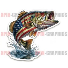 Largemouth Bass Fishing Fish Sticker Vinyl Decal Sport Splash Patriotic S Largemouth Bass Fishing Fish Sticker Vinyl Decal Sport Splash Patriotic S