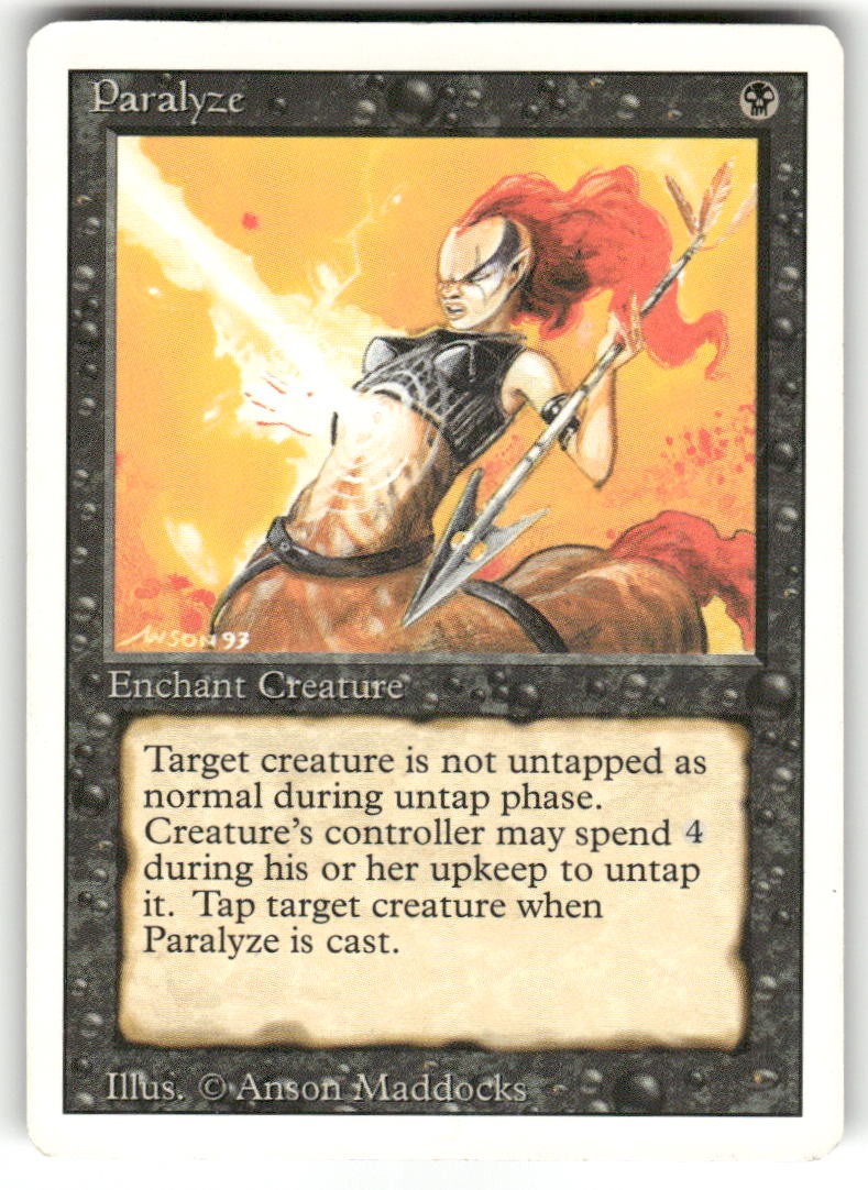 Paralyze Common Revised Edition Magic: The Gathering Near Mint