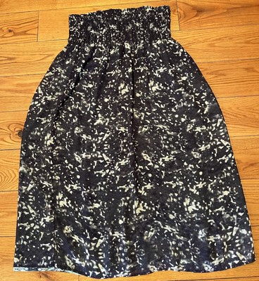 Blue and Green Reversible Semi-Sheer Chiffon Wide Elastic Waist Maxi Skirt  L-XL