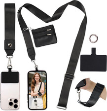 Phone Lanyard Crossbody Wrist Strap, Adjustable Clip and Go Strap for Phone with