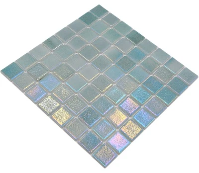 Schwimmbadmosaik Poolmosaik Pâte de Verre Vert Irisé Sol Mur Cuisine Bain - Photo 1/4
