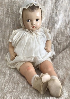 Vintage 1930 s Composition Doll 20 Inches Flirt Eyes