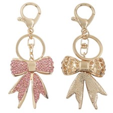 2 Pack Sparkly Pink Rhinestone Keychain