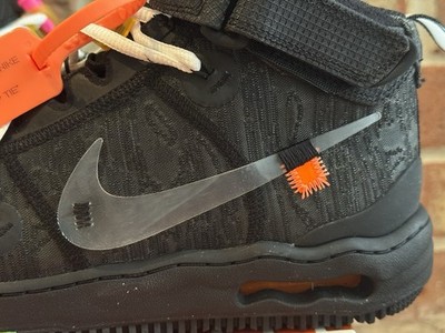New 10 Nike Air Force 1 Mid SP Off White Black Clear Virgil Abloh