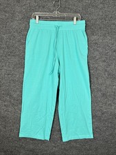 Belle by Kim Gravel Women  s Regular Triple Luxe Knit Cropped Pants Sz S Green