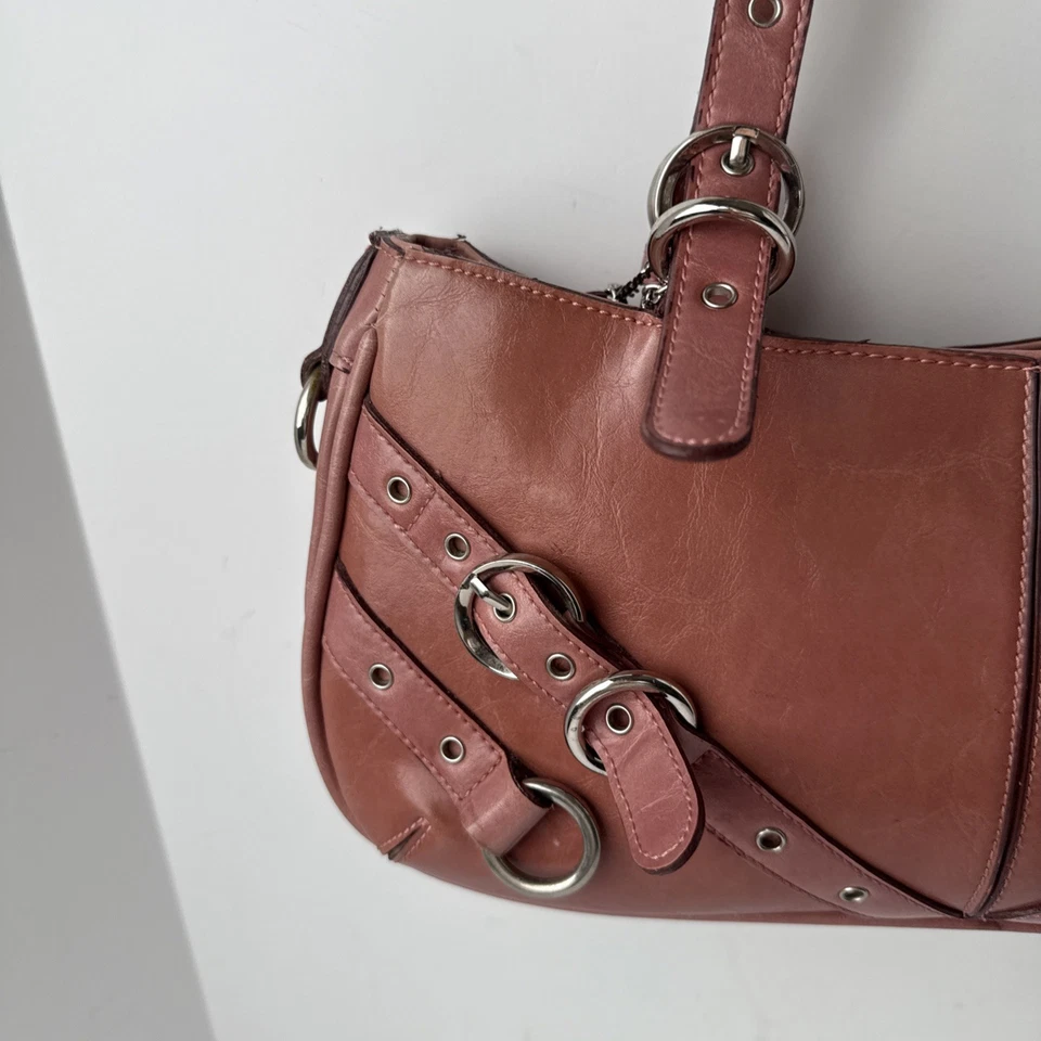 Bolso de hombro vintage Y2K Rina Rich rosa malva Foto 4 de 4