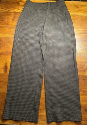 Giorgio Armani BORGO 21 Women s Brown Textured Silk Wool Wide Leg Trousers Sz 6