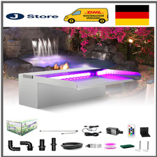 Edelstahl-Wasserfall mit LED | 3-Modi RGB-Licht | Wandmontage