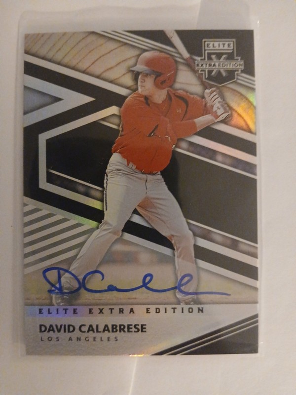 2020 Elite Extra Edition #82 David Calabrese On Card Auto