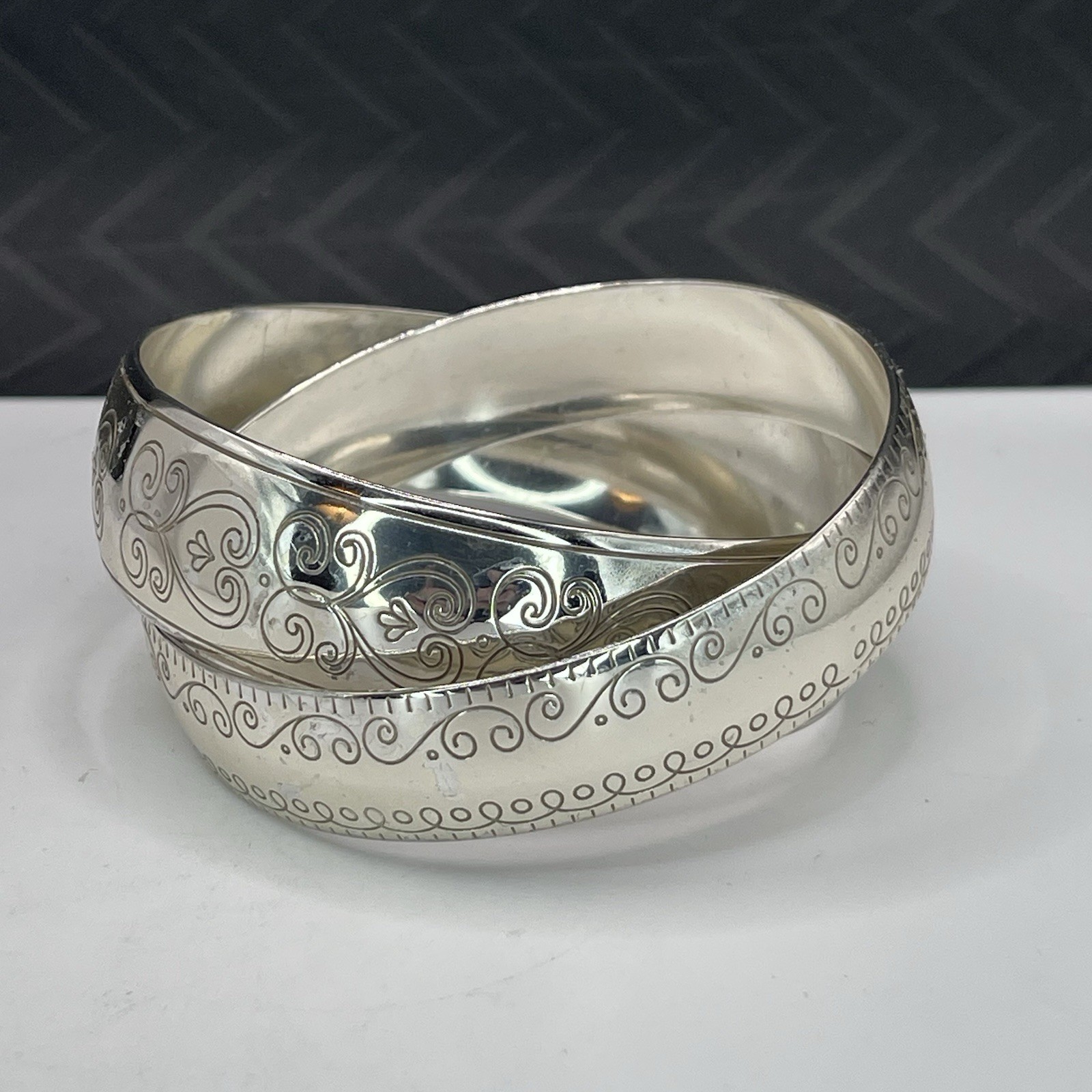 Brighton Bracelet Double Interlocking Etched Scro… - image 2