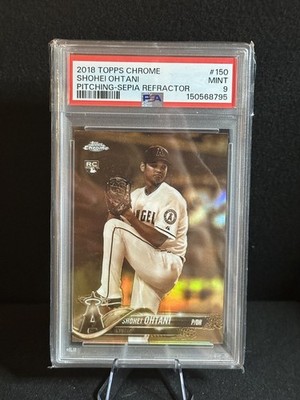2018 Shohei Ohtani Topps Chrome Sepia Refractor Rookie Card #150 MINT PSA 9