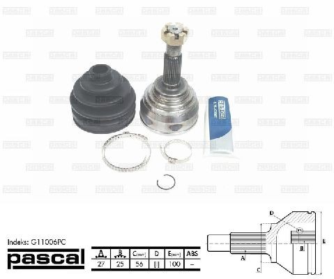 G11006PC ANTRIEBSWELLE GELENKSATZ PASCAL FÜR NISSAN BLUEBIRD, PRAIRIE PRO - Bild 2 von 6