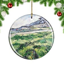 Van Gogh Green Wheatfield Painting Christmas ornament city travel souvenir
