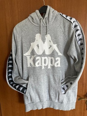 Ungetragen Kappa-Kapuzenpullover Hoodie Grau Weiss Gr. M