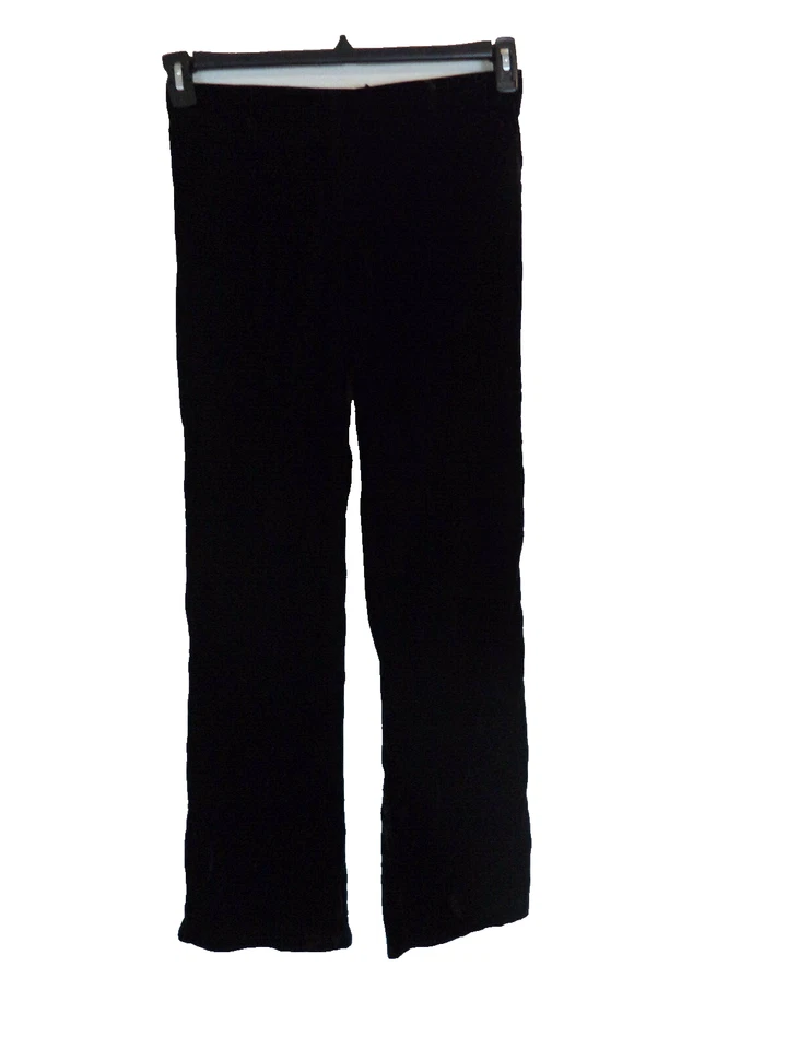 Pantalones informales de gamuza paralela negros para mujer. Talla 8. 82% rayón/18% viscosa.  Foto 2 de 4