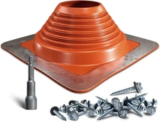 #7 Silicone Metal Roof Pipe Boot, High Temp Flexible Roof Jack Vent Boot for Pip