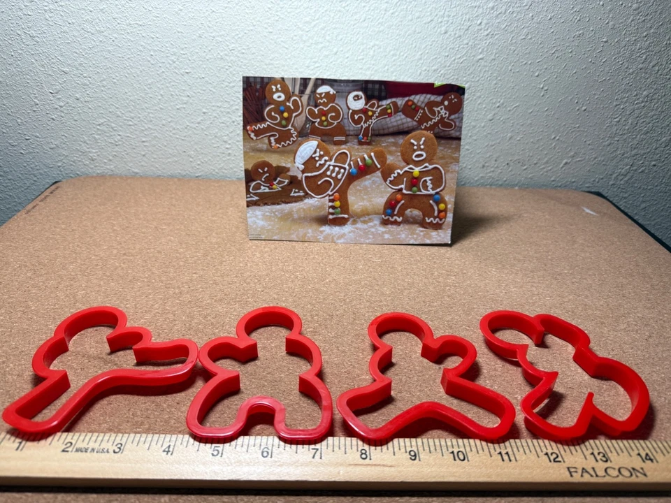 Ninja Karate Cortadores de Galletas Plástico Rojo Lote de 4 Pan de Jengibre Hombre Decorativos  Foto 2 de 3