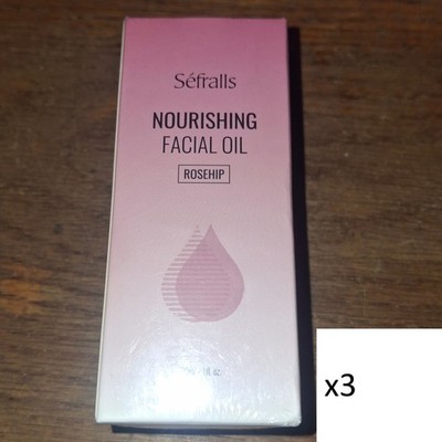 SET OF THREE Lot Sefralls Nourishing Rosehip Facial Oil 30ml 1fl oz x3 NEW boxes
