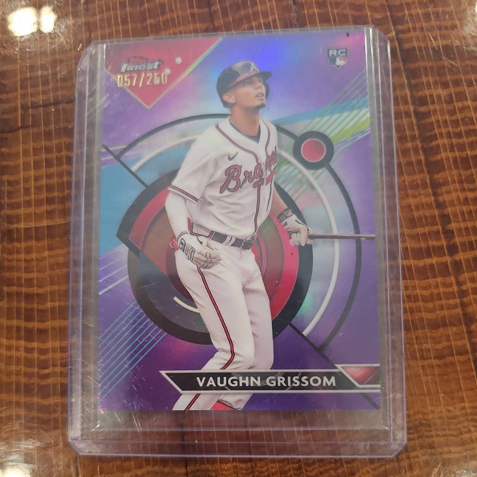 2023 Topps Finest Vaughn Grissom Purple Refractor RC 10/250 Rookie Braves