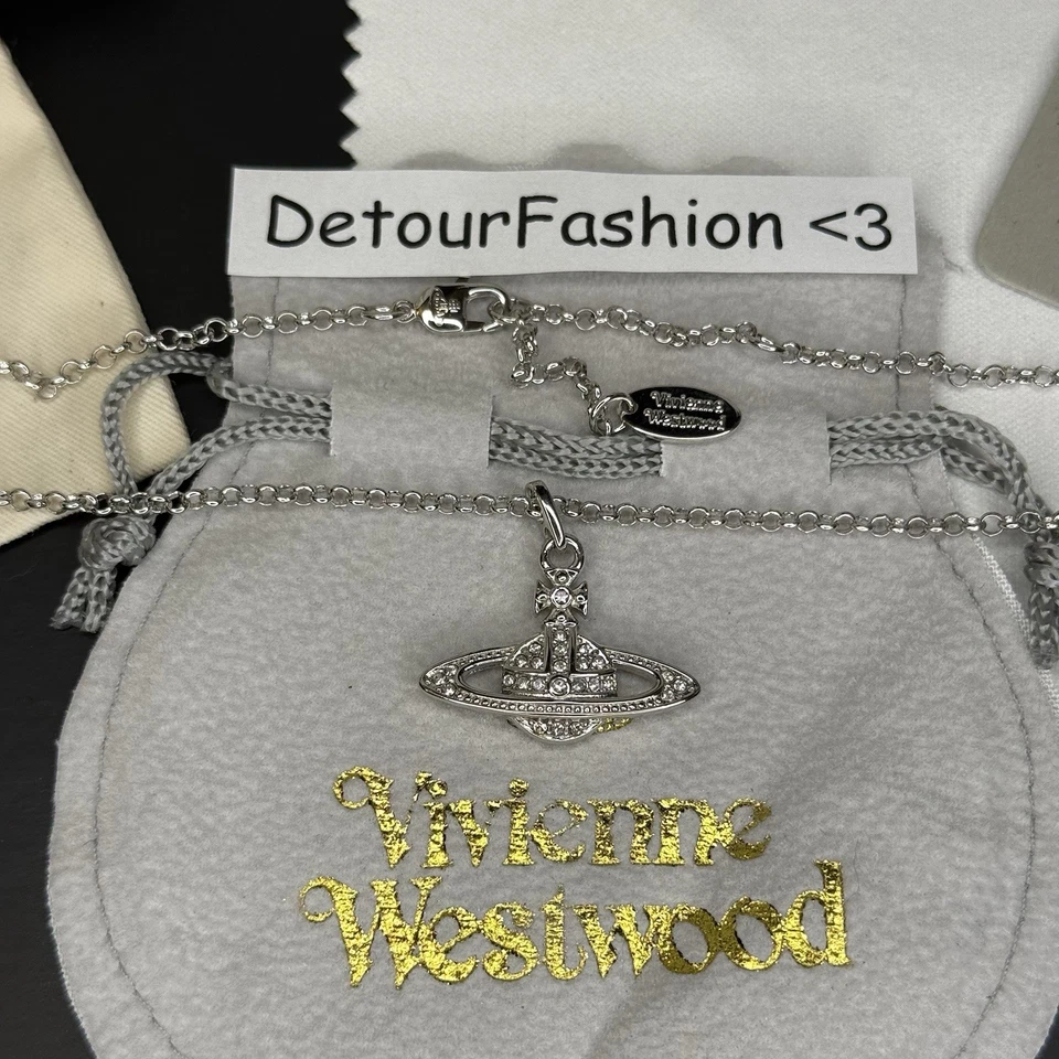 Vivienne Westwood Plata Original Orbe Planeta Collar Colgante CON CAJA Foto 2 de 4