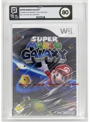 Nintendo Wii Super Mario Galaxy Red Stripe sealed First Print VGA Wata Pixel 80