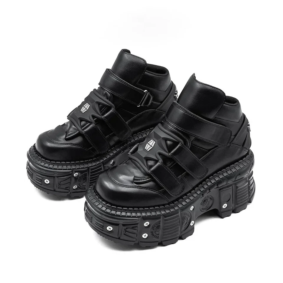  Woman Punk Style Shoes Gothic Ankle Rock Boots Heel Height Platform Sneakers - Image 3 of 4