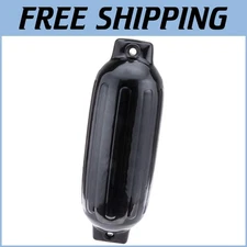 Versatile Twin Eye Inflatable Boat Fender in Black, 8.5"x27" for 25' to 35'
