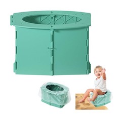 Portable Toddler Potty Seat for Travel - Foldable On-the-Go Toilet Green