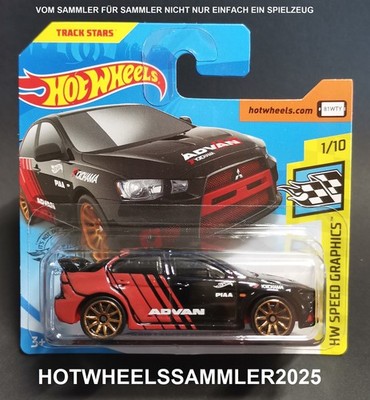 HOT WHEELS ''MITSUBISHI LANCER EVOLUTION'' FARBE SCHWARZ HW SPEED GRAPHICS OVP NEU